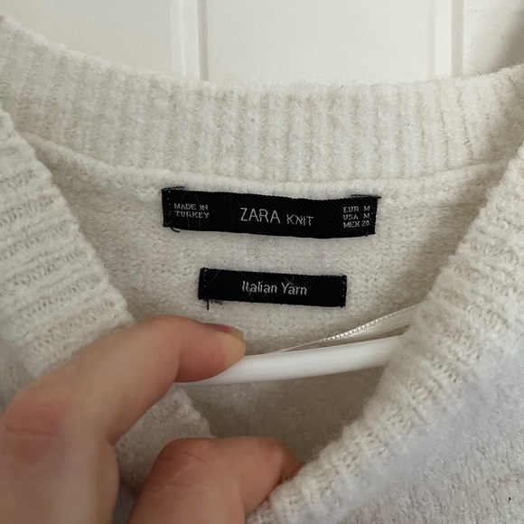Zara Italian Yarn White Sweater - Picture 2 of 3